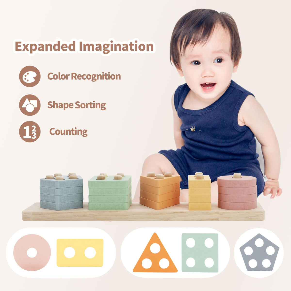 LUCKFUTURE teether atom toy provides safe teething relief and multi-sensory exploration for growing babies
