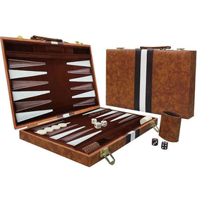 LuckyWish 15-inch backgammon board open for on-the-go strategy.
