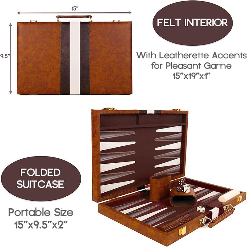 LuckyWish backgammon doubles cube included for dynamic play.