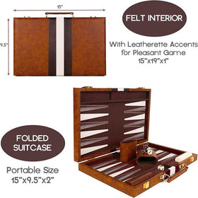 LuckyWish backgammon doubles cube included for dynamic play.