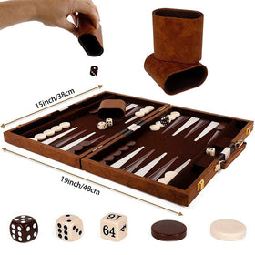 LuckyWish backgammon folded case compact for easy storage.