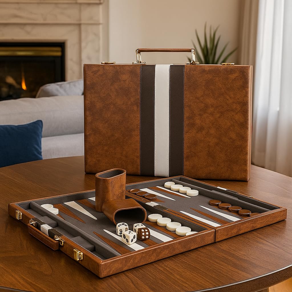 LuckyWish backgammon game chips ready for competitive matches.