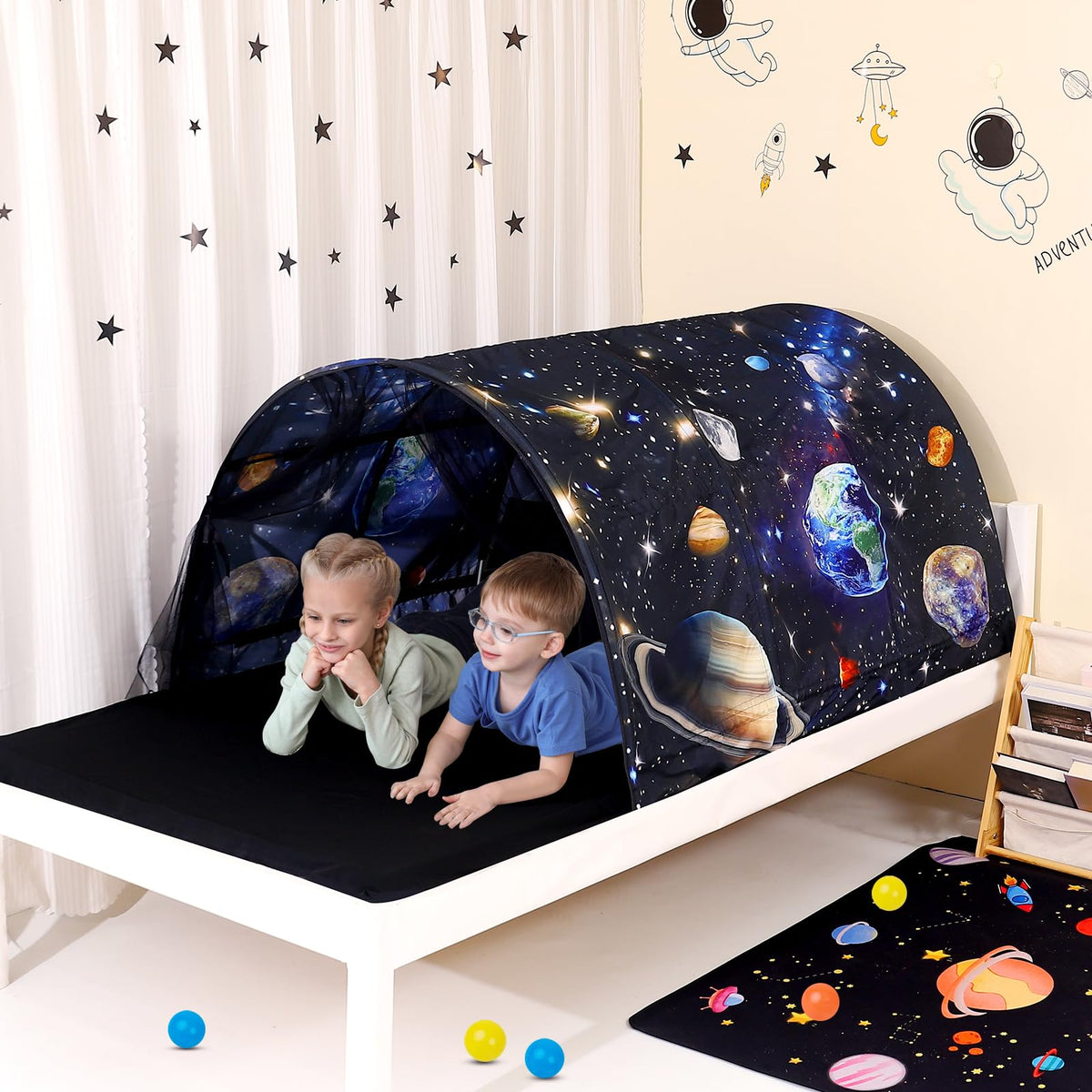 Lucky Castle bed tent offers private sleep space during nap time