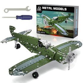 Lucky Doug airplane model parts ready for durable metal assembly and play.
