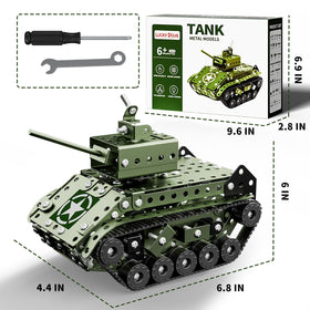 Lucky Doug Army Tank scale display after assembly on desk or shelf