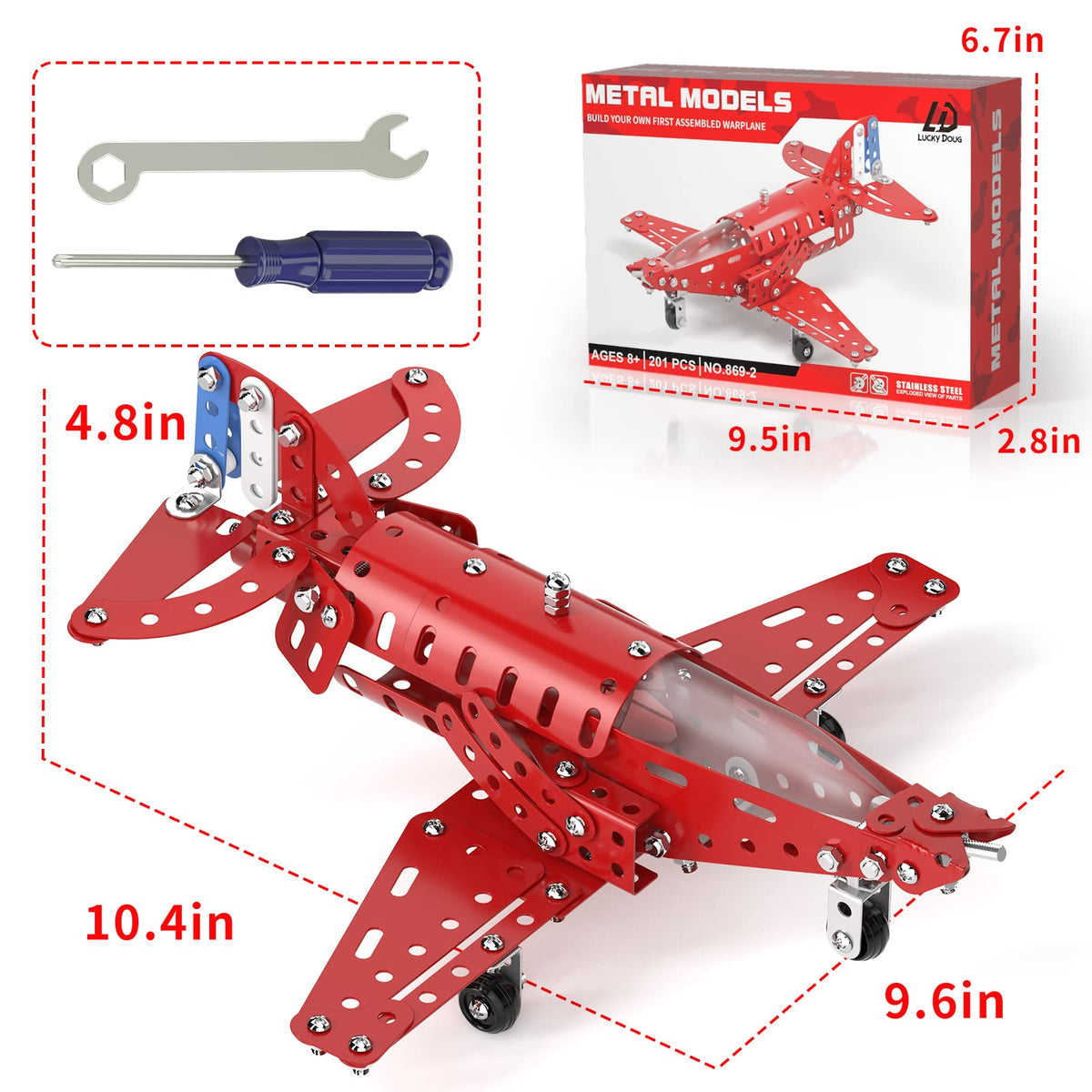 Lucky Doug display ready model airplane sits on your desk for display