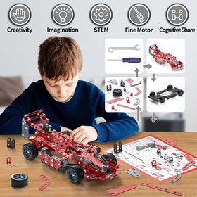 Lucky Doug model car parts image highlighting the 287-piece assembly for hands-on building