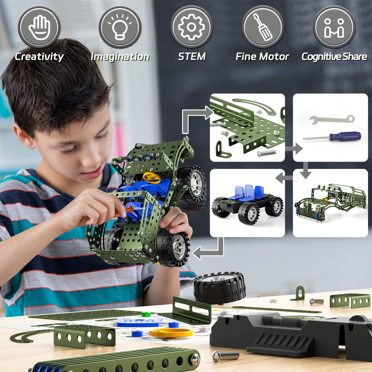 Lucky Doug model truck dimensions highlight the display size.