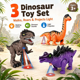 Lucky Doug Stegosaurus with glowing lights for dramatic nighttime play