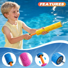 Lucky Doug Toddler Foam Water Blaster in green pattern, durable foam construction for lasting summer fun.
