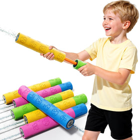 Lucky Doug Toddler Foam Water Blaster in pink pattern, lightweight fun for outdoor water play.