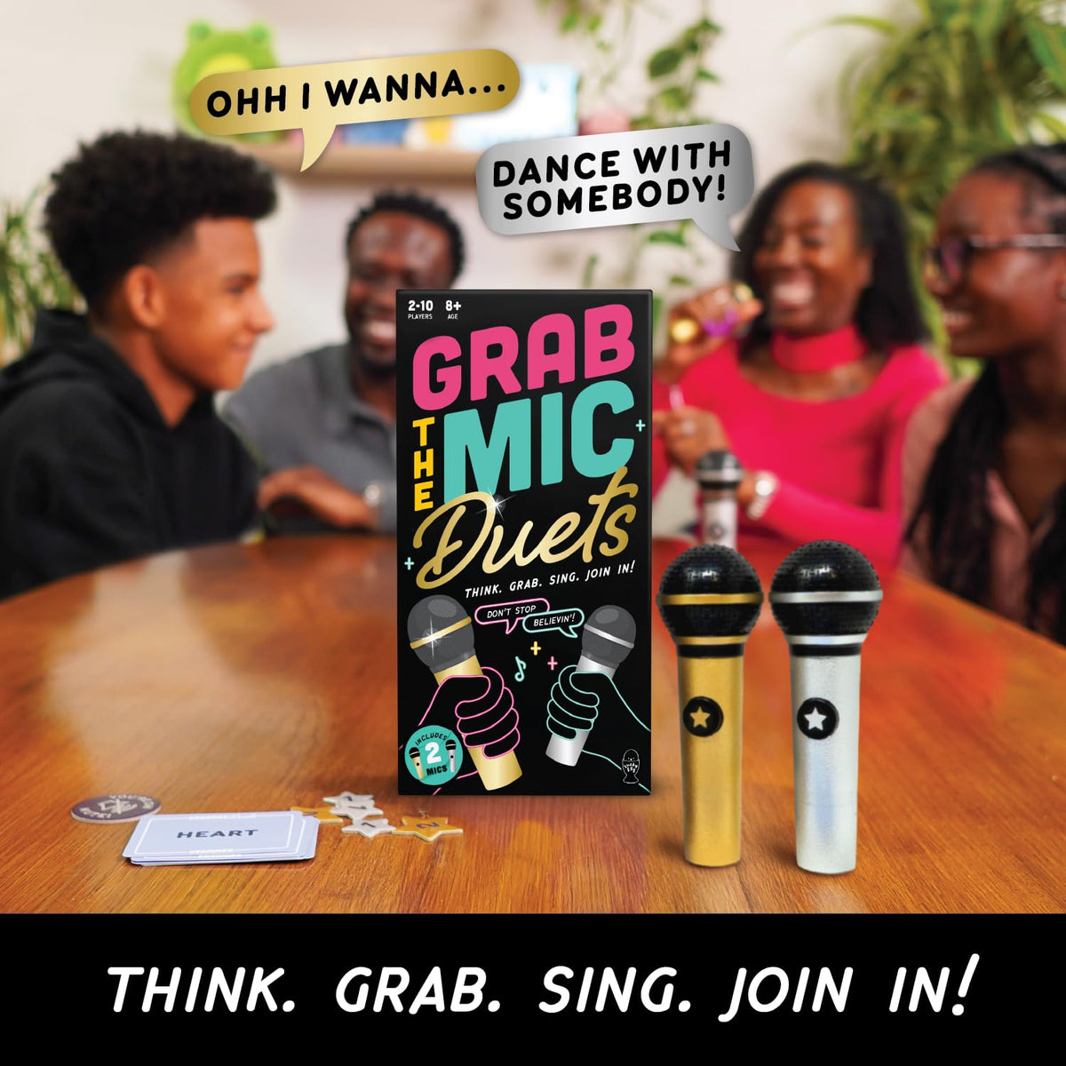 Lucky Egg Grab The Mic DUETS two mini microphones included for authentic karaoke experience.