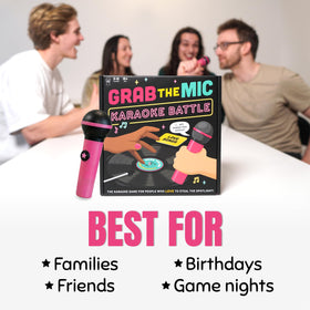 Lucky Egg Grab The Mic party scene shows players enjoying a social, high-energy game night.