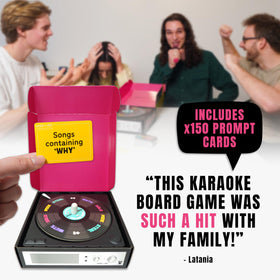 Lucky Egg Grab The Mic spinning-record timer adds suspense during every round.