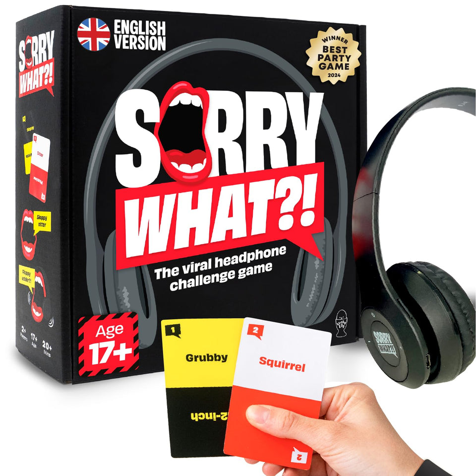 Lucky Egg Sorry What headphones for immersive lip-reading and fast-paced rounds.