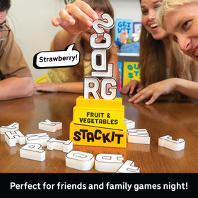 Lucky Egg Stack It letters-tiles close-up highlights chunky pieces for easy grip.