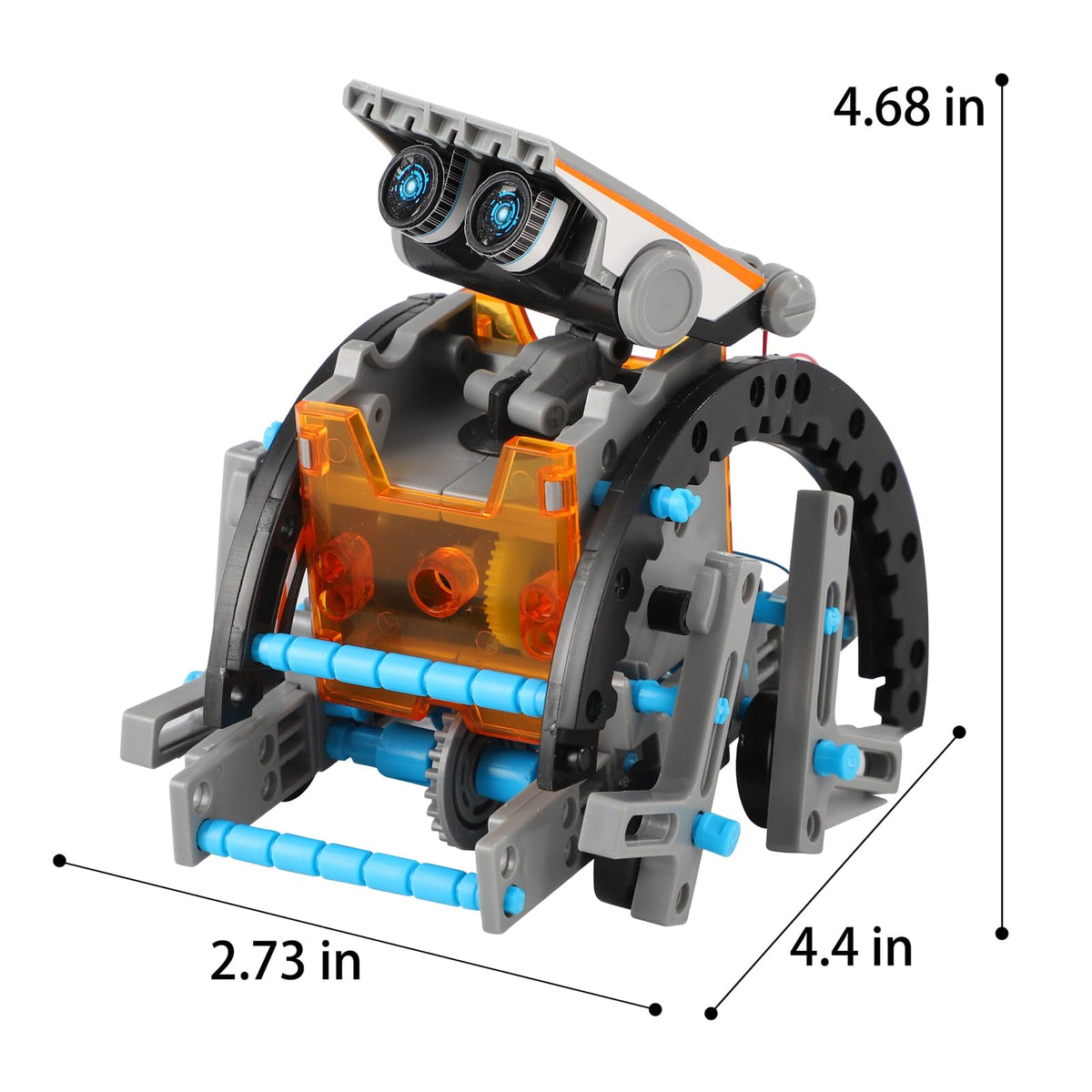 Lucky Doug sun-powered action shows robots crawl and roll without batteries
