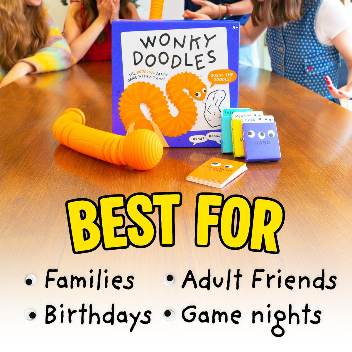 Lucky Egg Wonky Doodles pack includes all components for party play