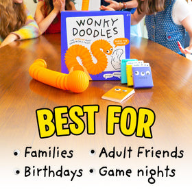 Lucky Egg Wonky Doodles pack includes all components for party play
