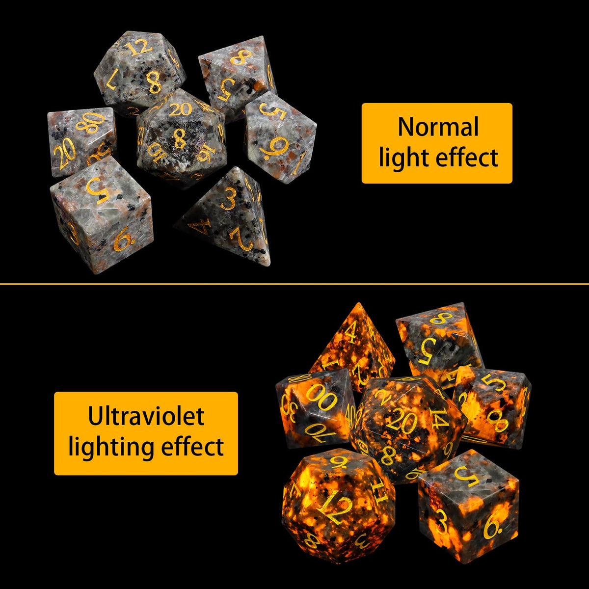 LUCKY-M natural gemstone dice show unique textures for tactile rolling
