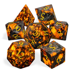 LUCKY-M Yooperlite dice glow under UV, adding drama to RPG sessions