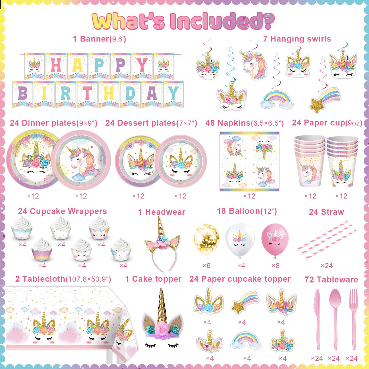LUCSUER unicorn balloons with glitter add magical sparkle to the party space