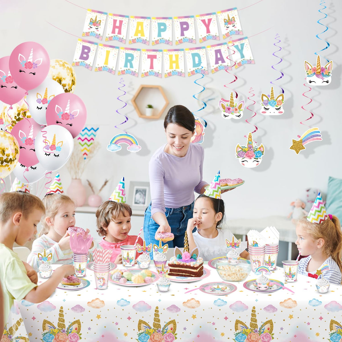 LUCSUER unicorn napkins soft texture for a party-ready setup