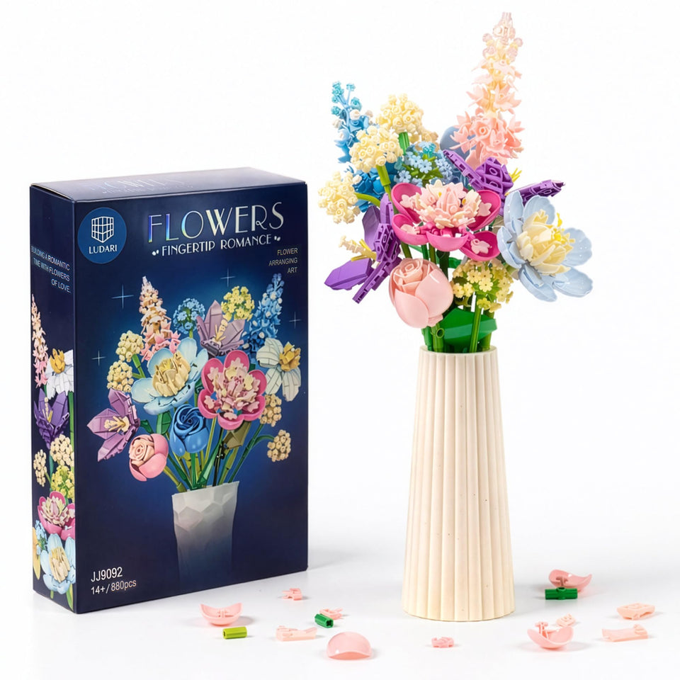 Ludari Flower Building Blocks 880-pcs kit for adults with calming activity