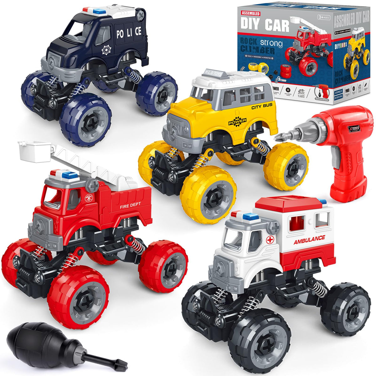LUDILO fire-truck DIY toy set for hands-on building and imaginative play.