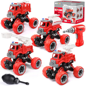 LUDILO fire truck take apart assembly kit enables imaginative building sessions.