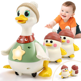 LUDILO musical crawling duck toy with lights enhances visual tracking during playtime
