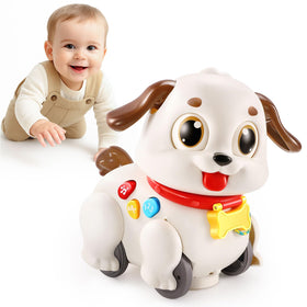 LUDILO Musical Puppy pull-along toy engages babies with moving features.