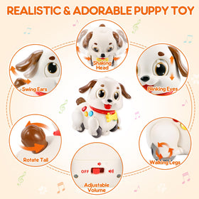 LUDILO Puppy soft lights and built-in speaker provide gentle sensory experience.
