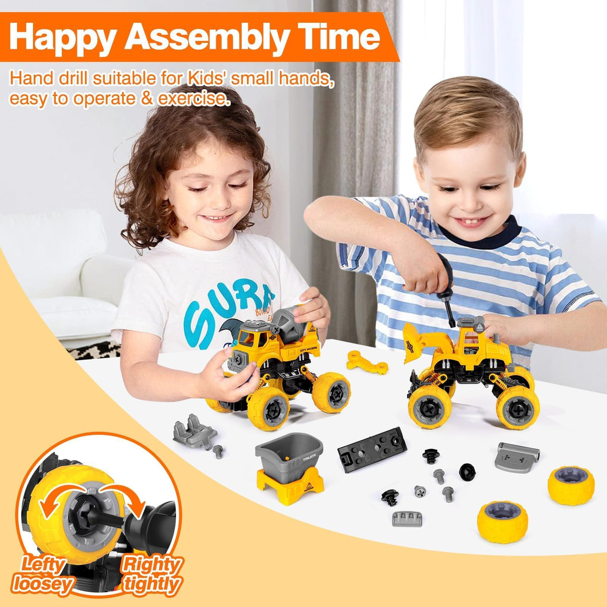 LUDILO cement mixer toy with 360° rotation sparks imaginative learning