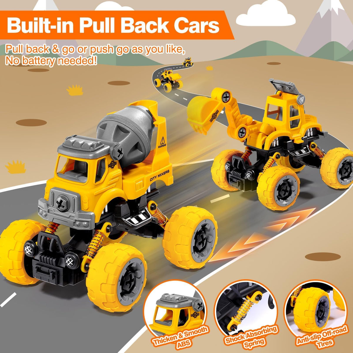 LUDILO dump truck take apart set maneuvers on various surfaces