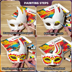Luenghaoyun crown mask DIY elegant blank canvas for costumes