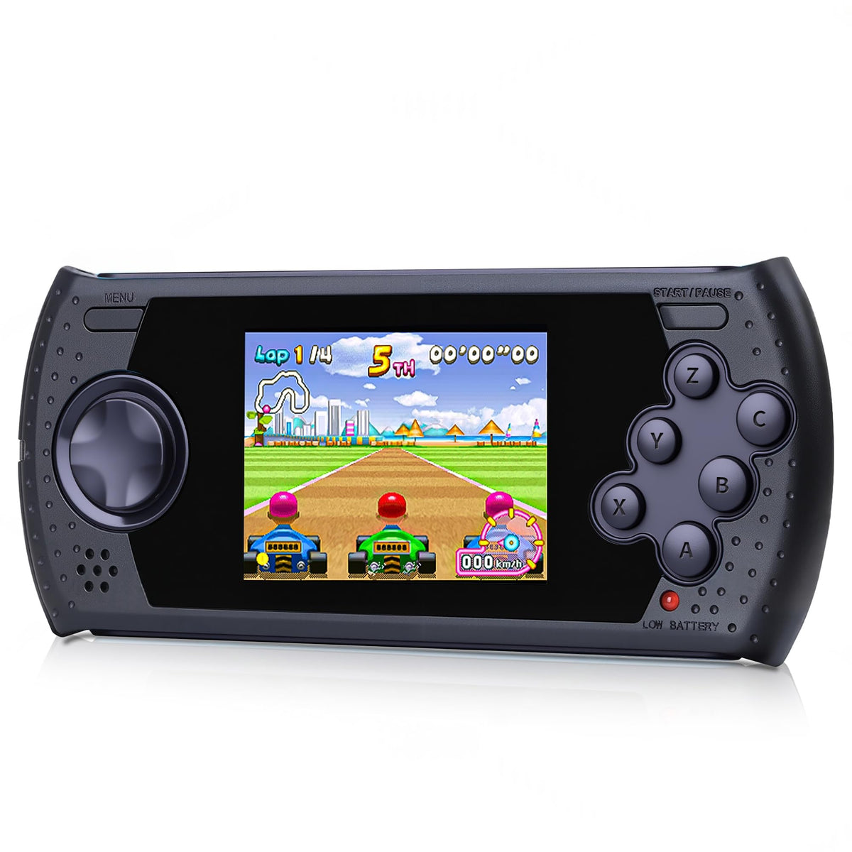 LUHYAUAN 16Bit handheld front view — compact design for travel-friendly play