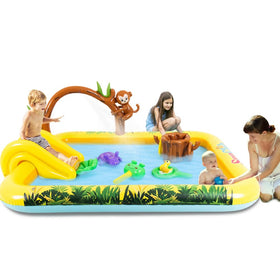 LUKBERA inflatable play center base pool for backyard fun and quick setup