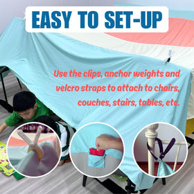 lukidoki Magic Fort clips securely fasten the fort for stable play