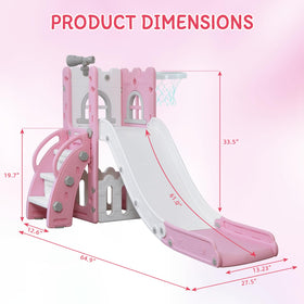 LulliSpace 6-in-1 slide with basketball hoop enables active, imaginative play