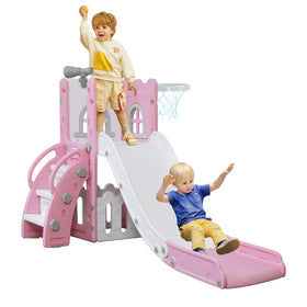 LulliSpace 6-in-1 toddler slide front view with stable base for safe climbing