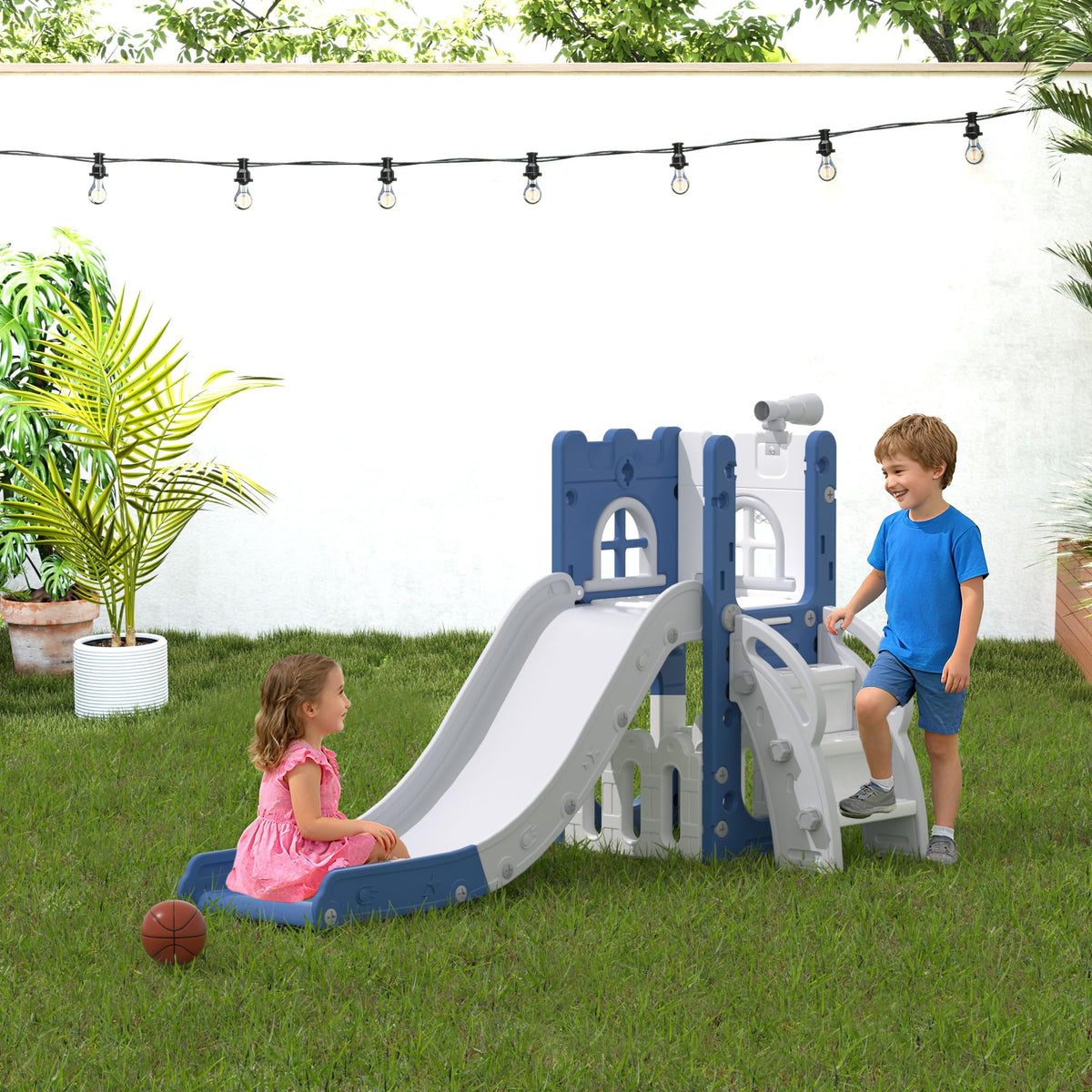 LulliSpace bright colors make this gift-ready slide appealing to kids