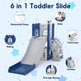 LulliSpace toddler slide with basketball hoop promotes active, coordinated play
