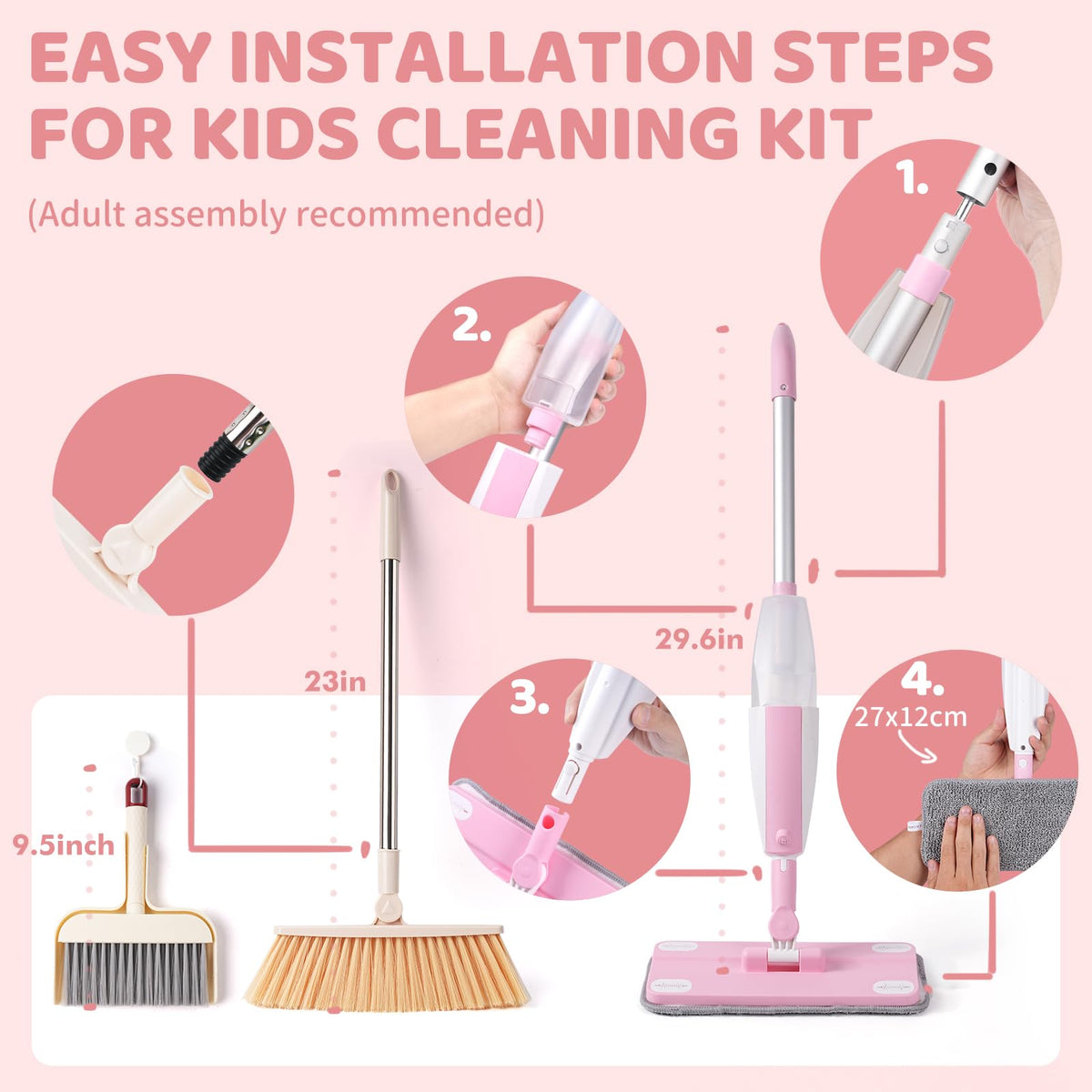 Lullulii Kids Mop Head machine-washable for easy maintenance after play