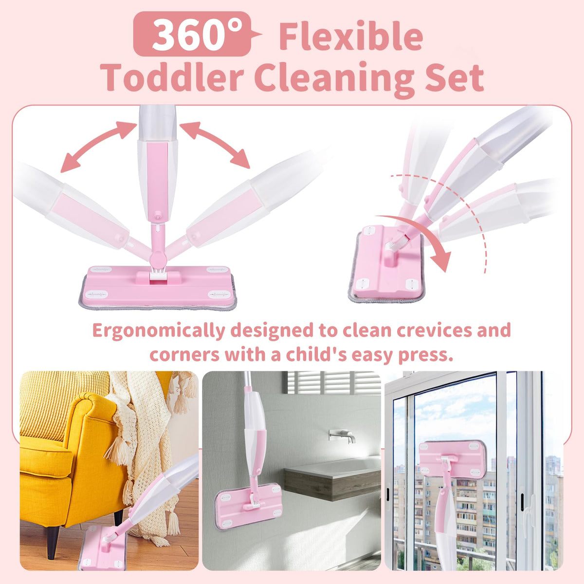 Lullulii Kids Pretend Play Cleaning Set encourages imaginative play and practical skills