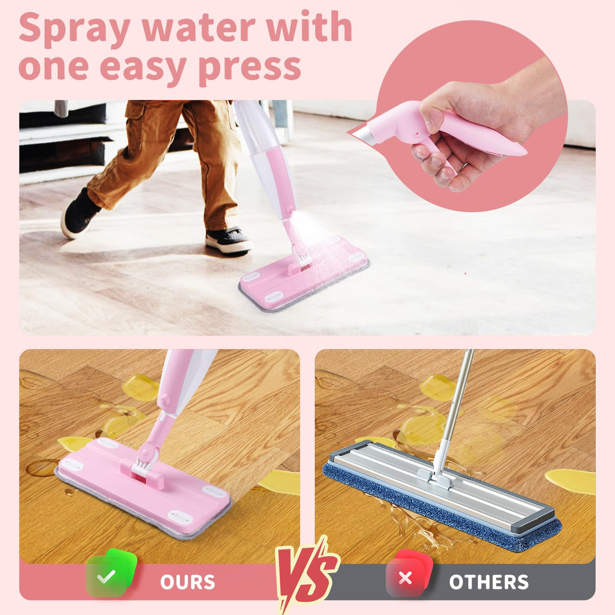 Lullulii Kids Spray Mop assembled for a real-clean look during play