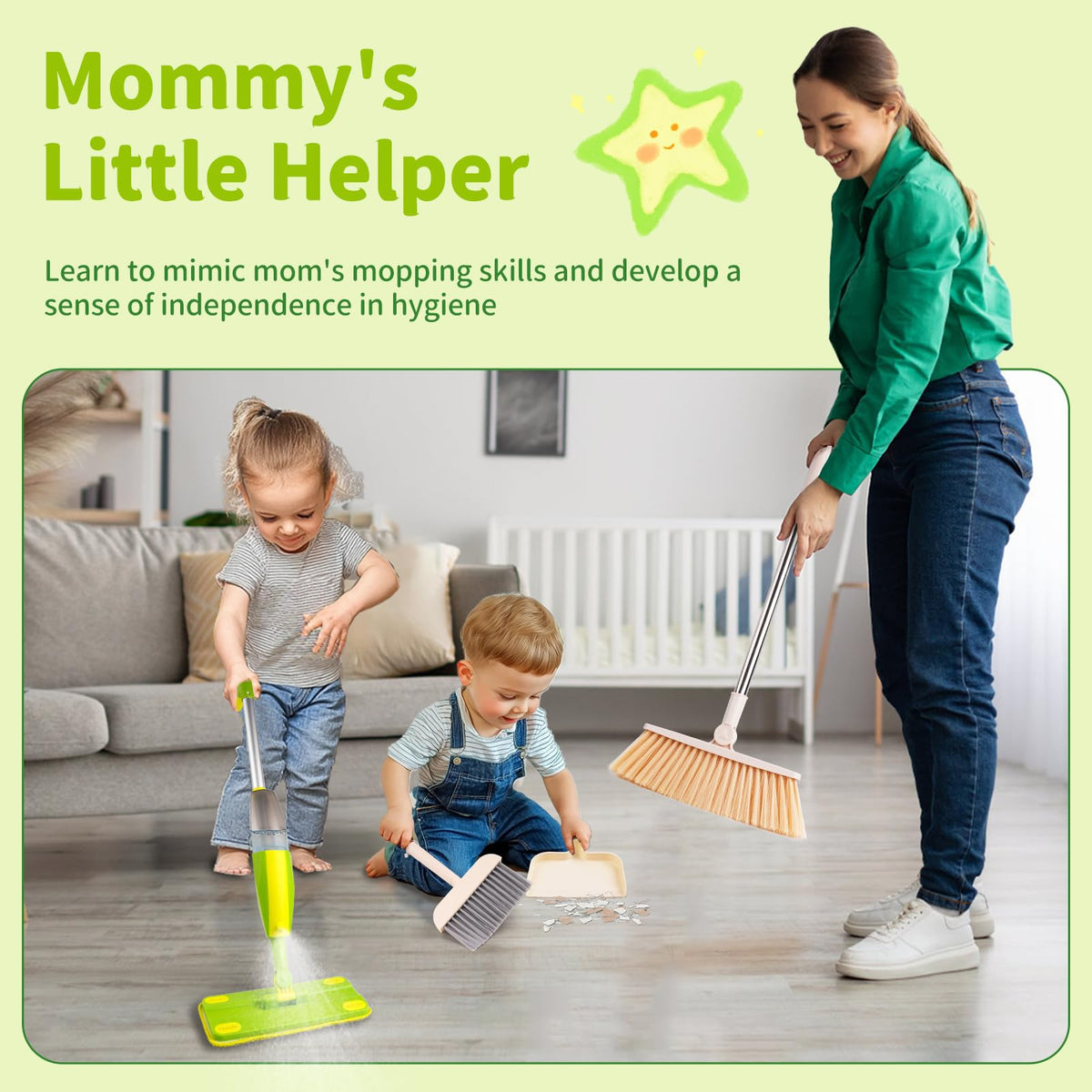 Organizer clip keeps tools tidy after playtime.