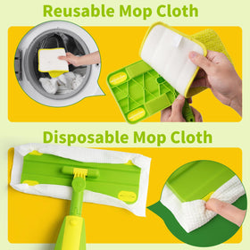 Ergonomic grip on Lullulii spray mop fits tiny hands.