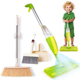 Lullulii Kids Spray Mop with spray bottle enables water-only pretend cleaning.