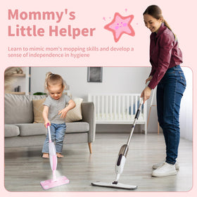 Lullulii Kids Spray Mop microfiber pad delivering gentle floor cleaning
